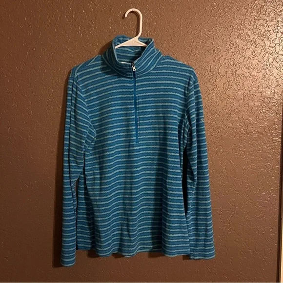 Columbia half zip large blue striped thermal fleece - Picture 7 of 12